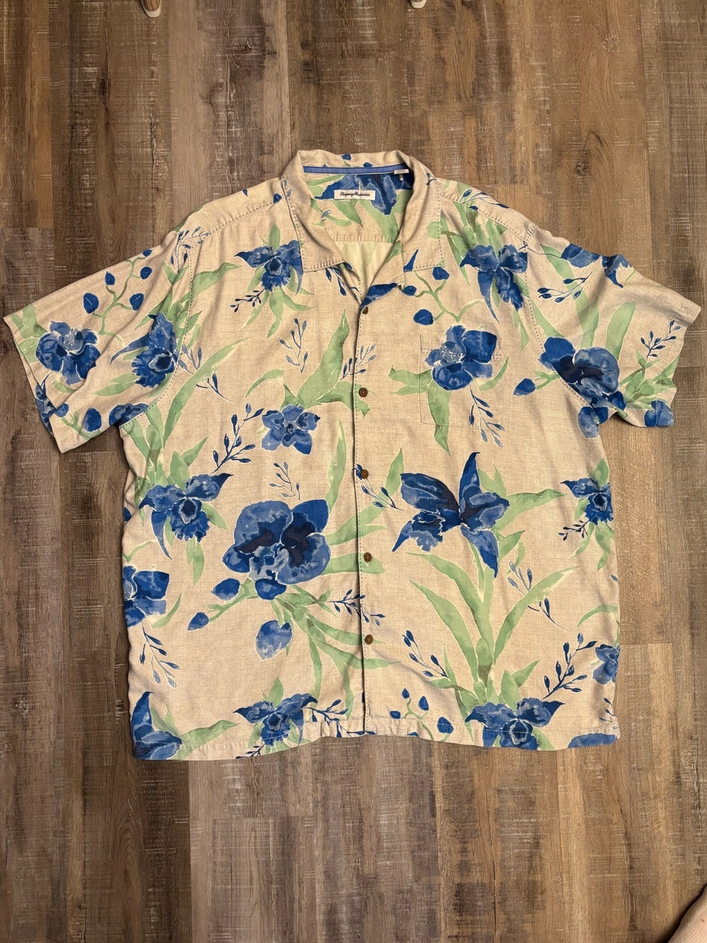 Tommy Bahama Men's Hawaiian Shirt Floral Silk, Short Sleeve, Button-Up, XXXL